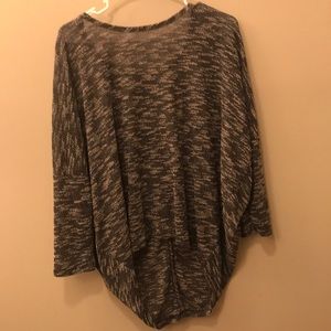 Gray, High Low Top with Button Detail